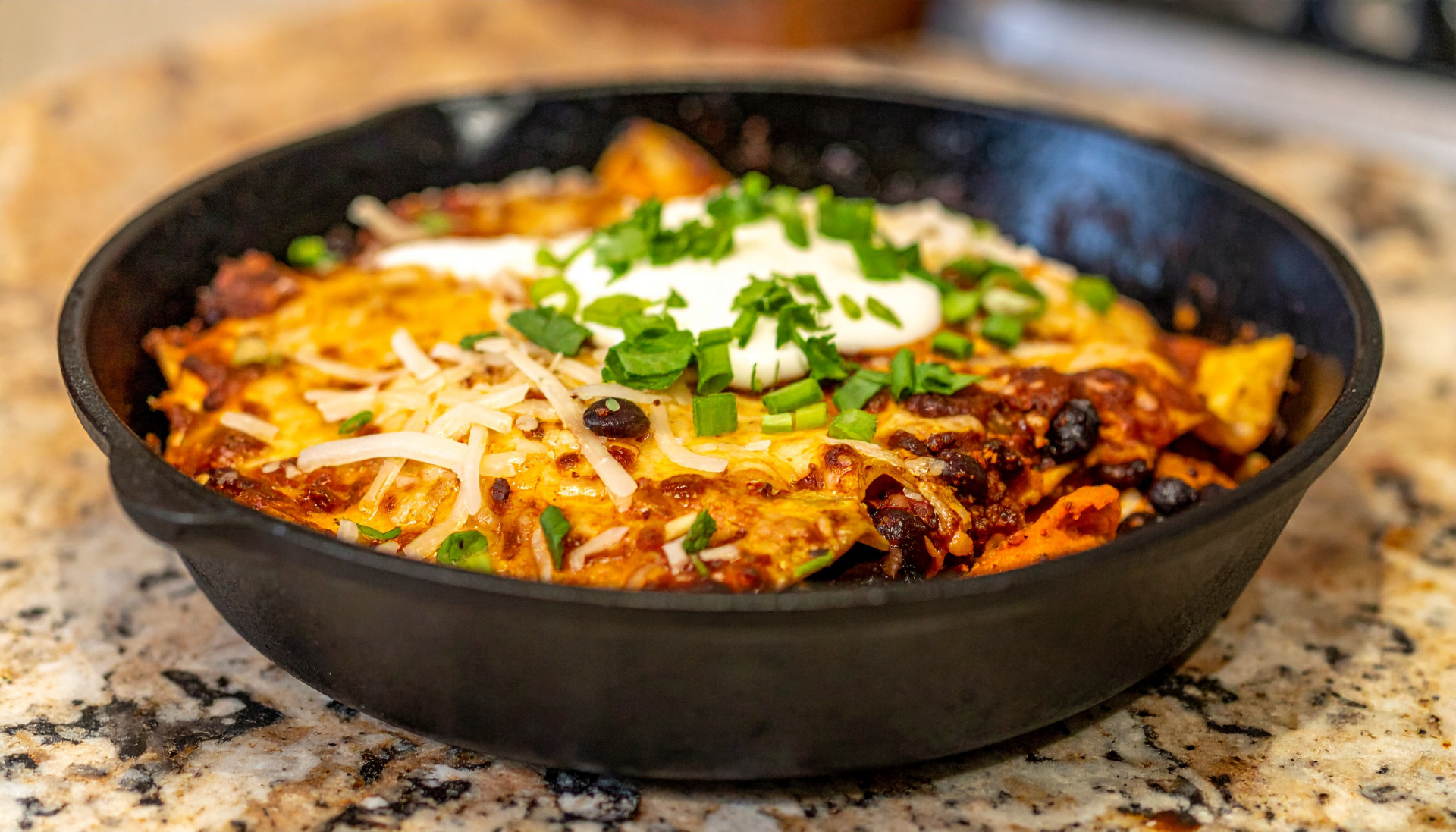 Smoky Black Bean & Sweet Potato Enchilada Skillet