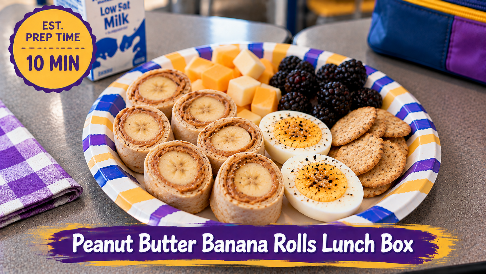Peanut Butter Banana Rolls Lunch Box