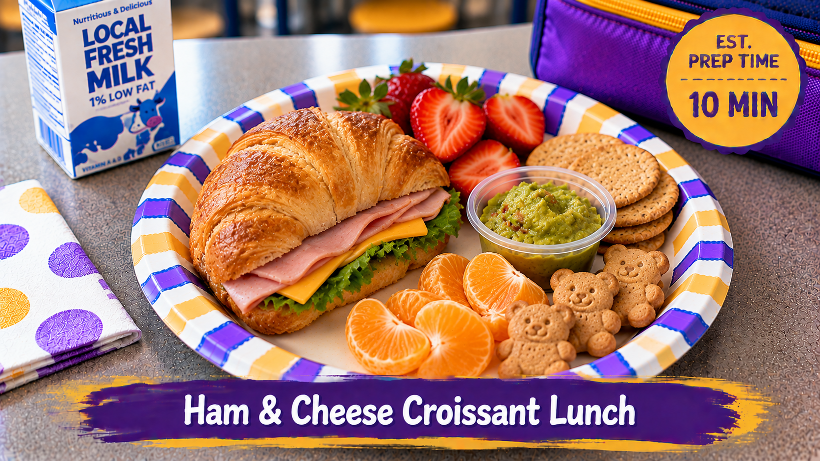 Ham and Cheese Croissant Lunch