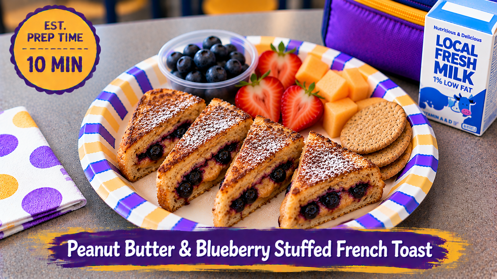 Peanut Butter and Blueberry Stuffed French Toast