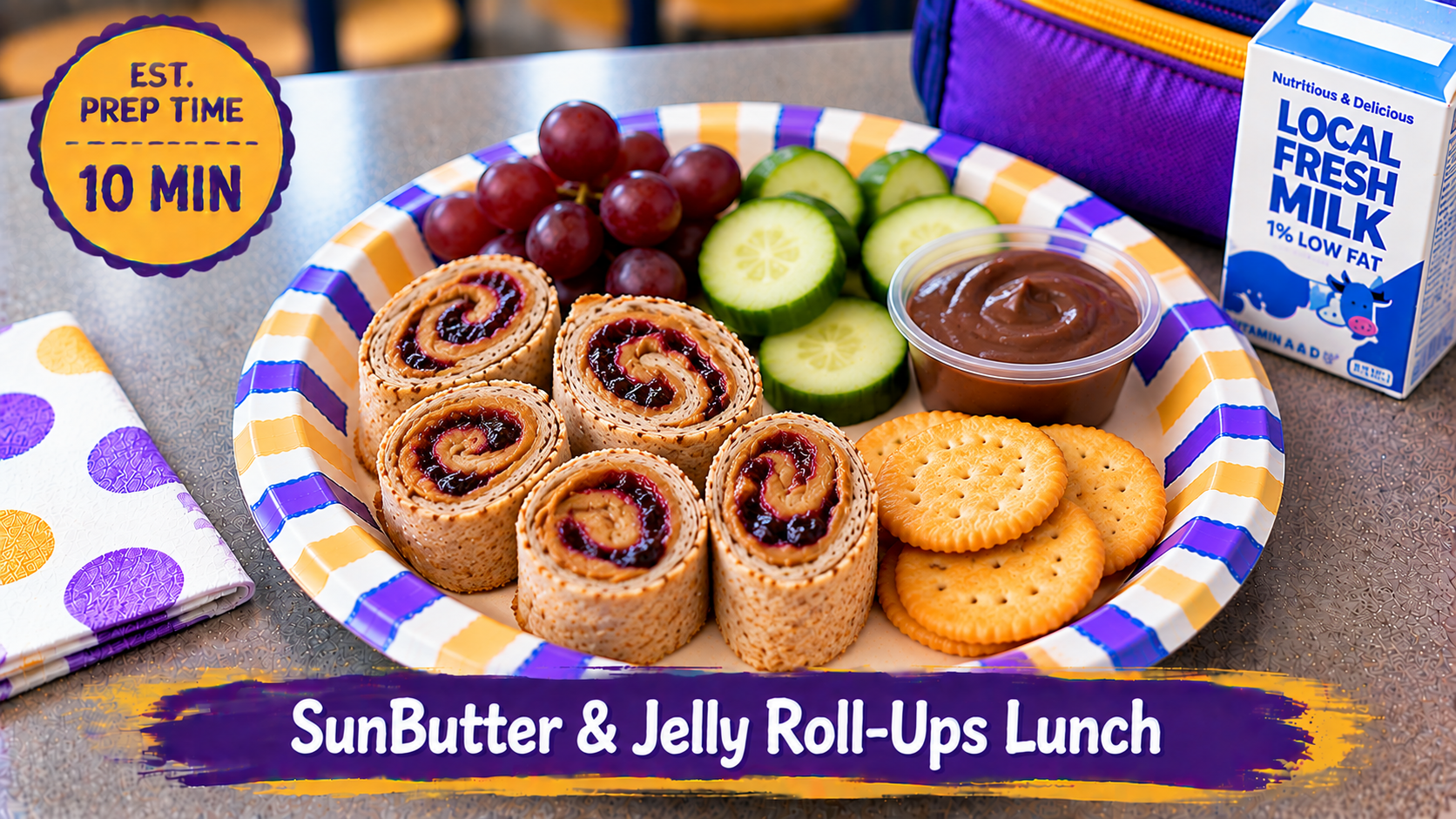 SunButter and Jelly Roll-Ups Lunch