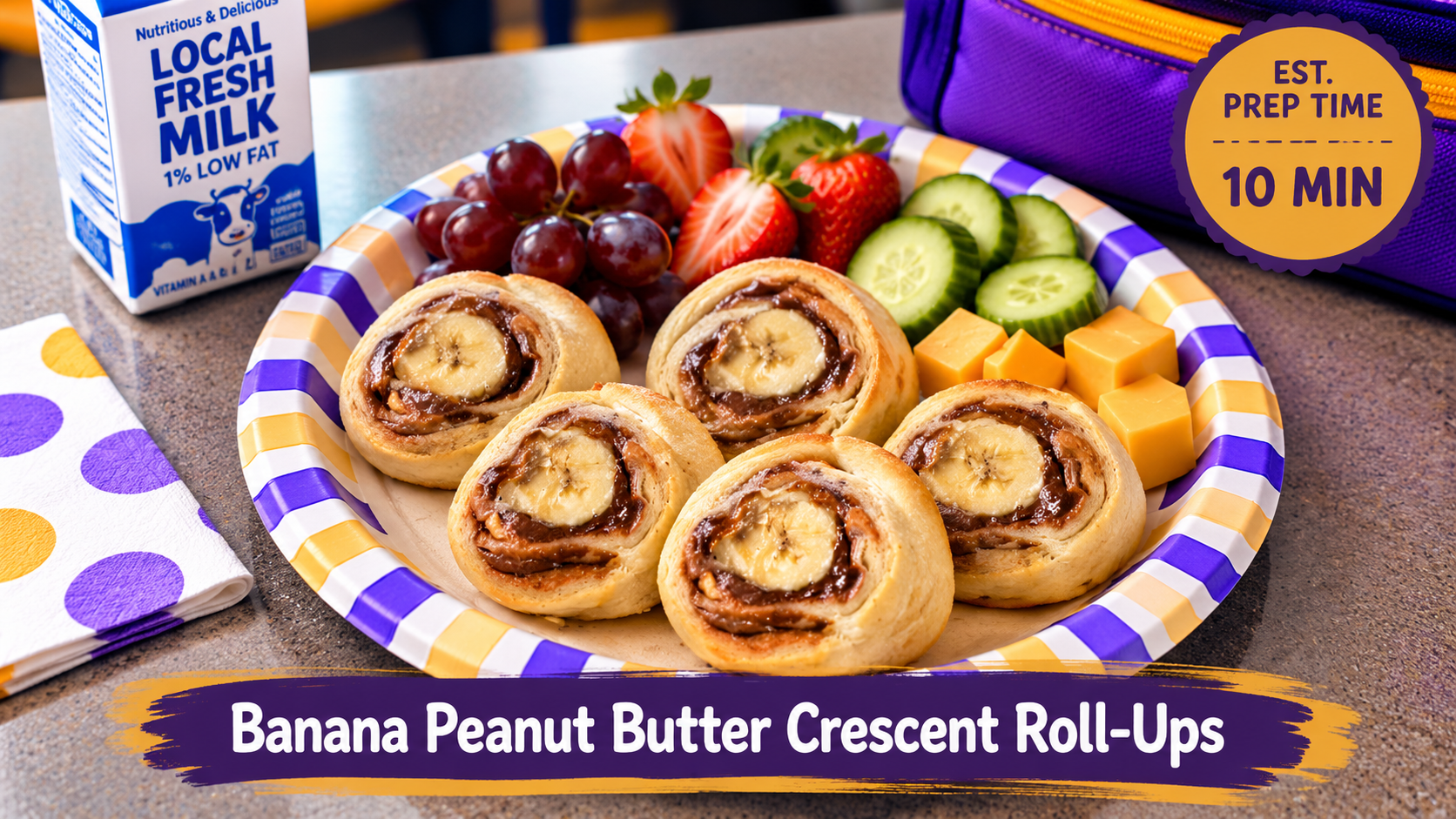 Banana Peanut Butter Crescent Roll-Ups
