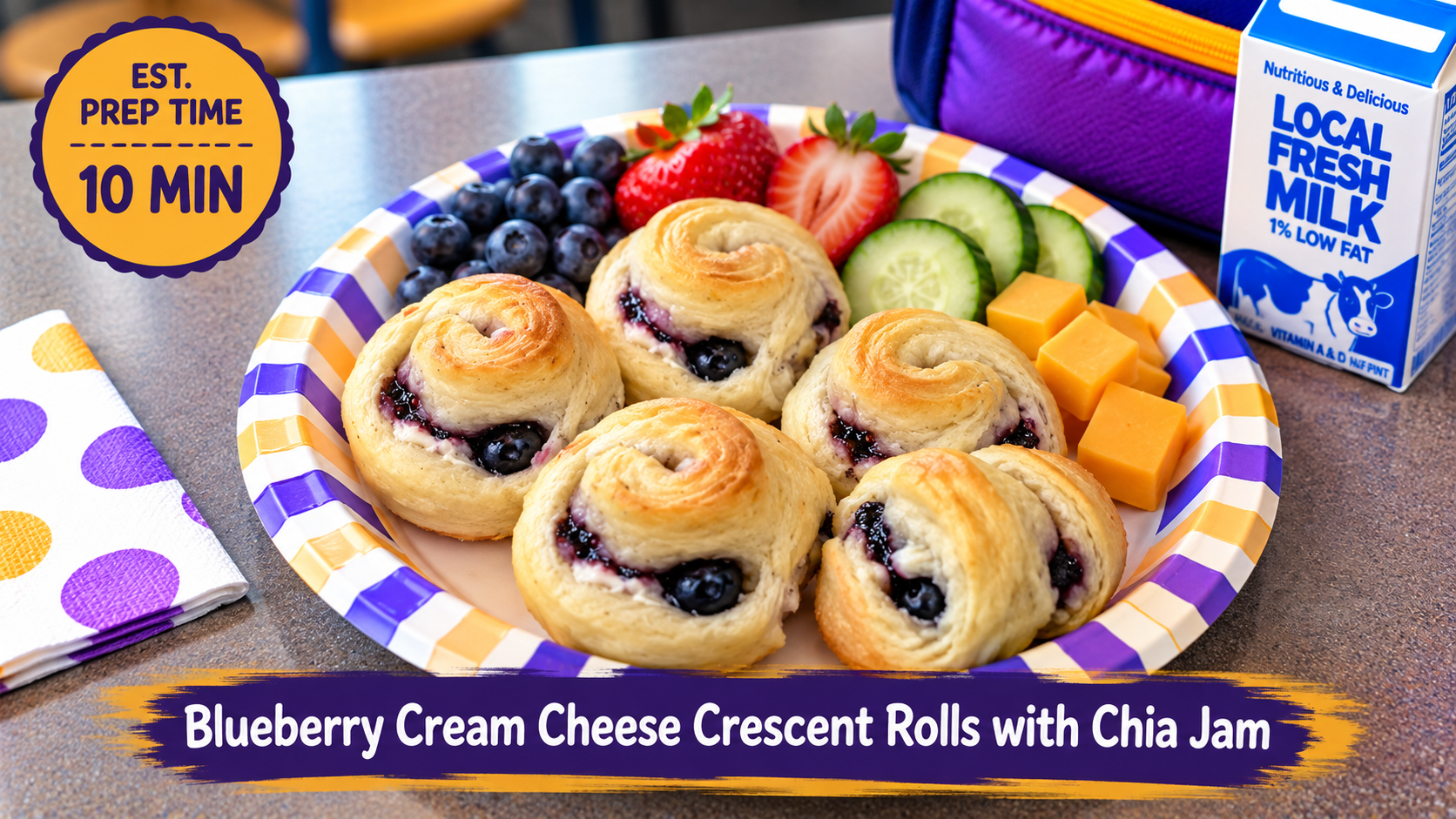 Blueberry Cream Cheese Crescent Rolls with Chia Jam
