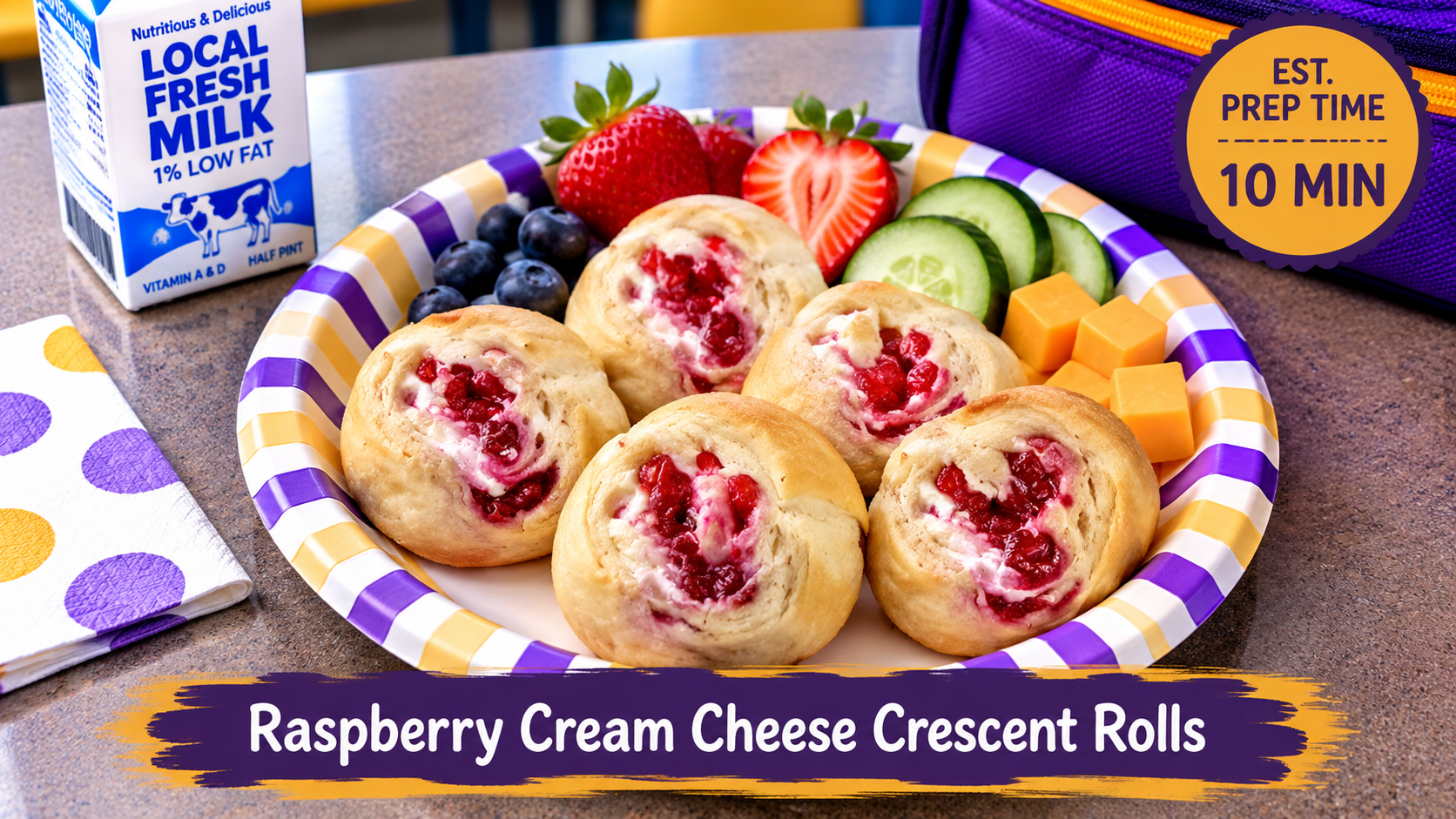 Raspberry Cream Cheese Crescent Rolls