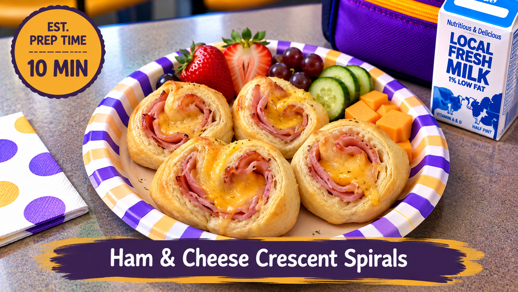 Ham and Cheese Crescent Spirals