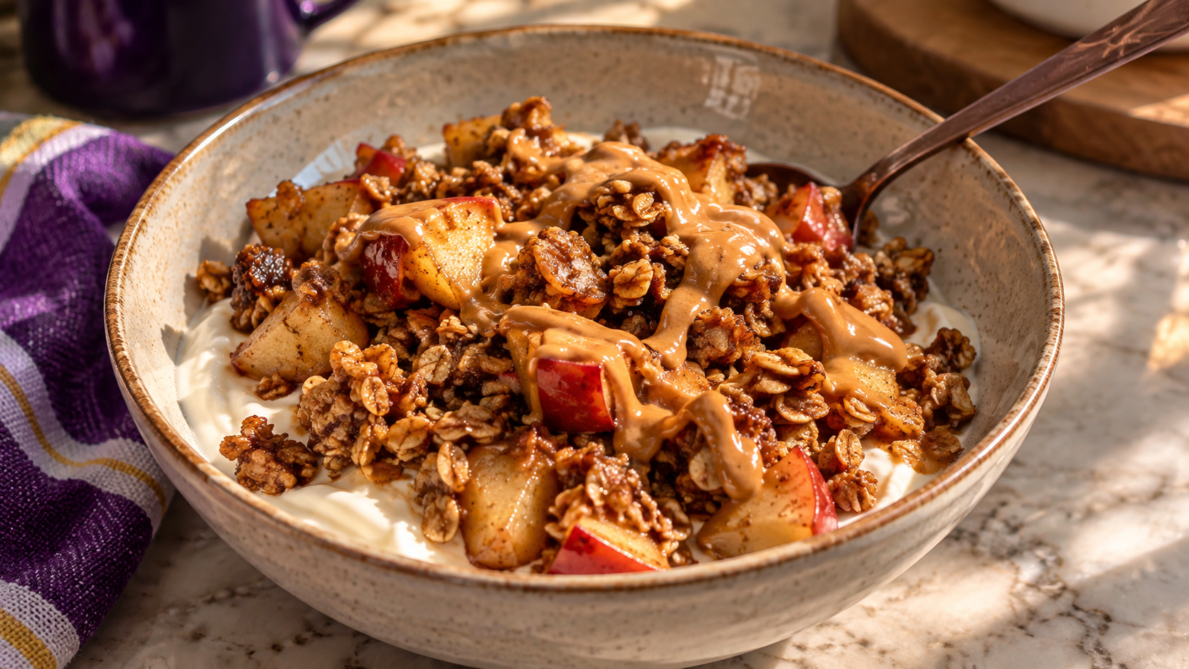 Carmelised Apple Breakfast Crumble
