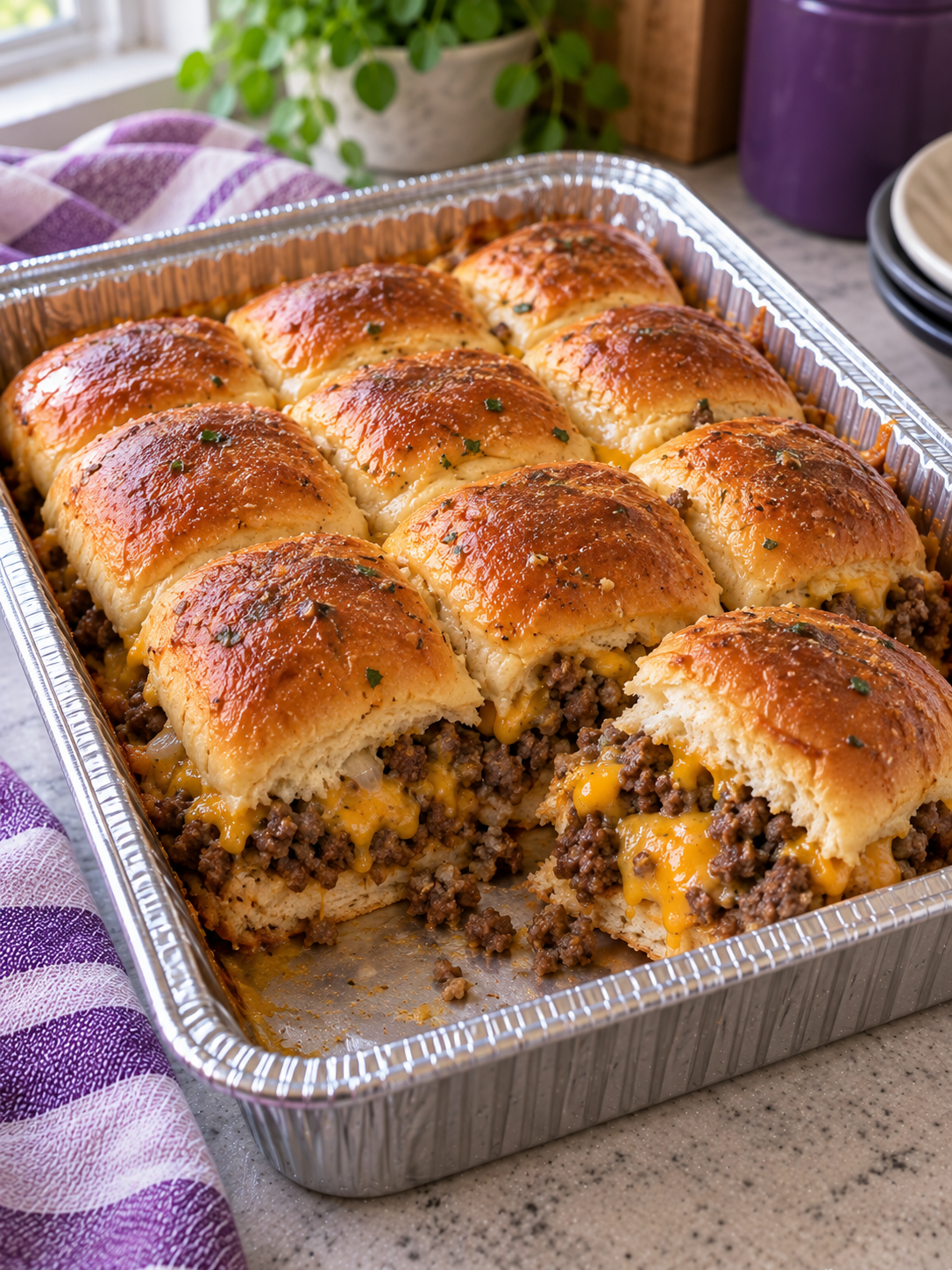 Ground Beef and Cheese Freezer Sliders