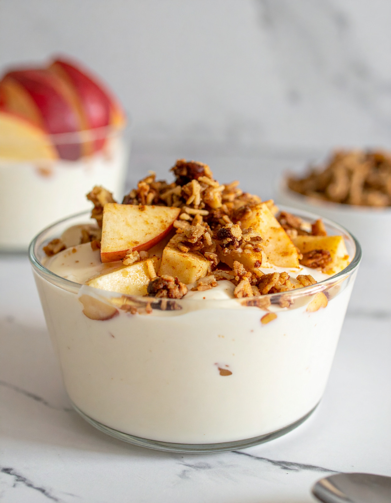 Warm Cinnamon-Apple Greek Yogurt Crunch Cups