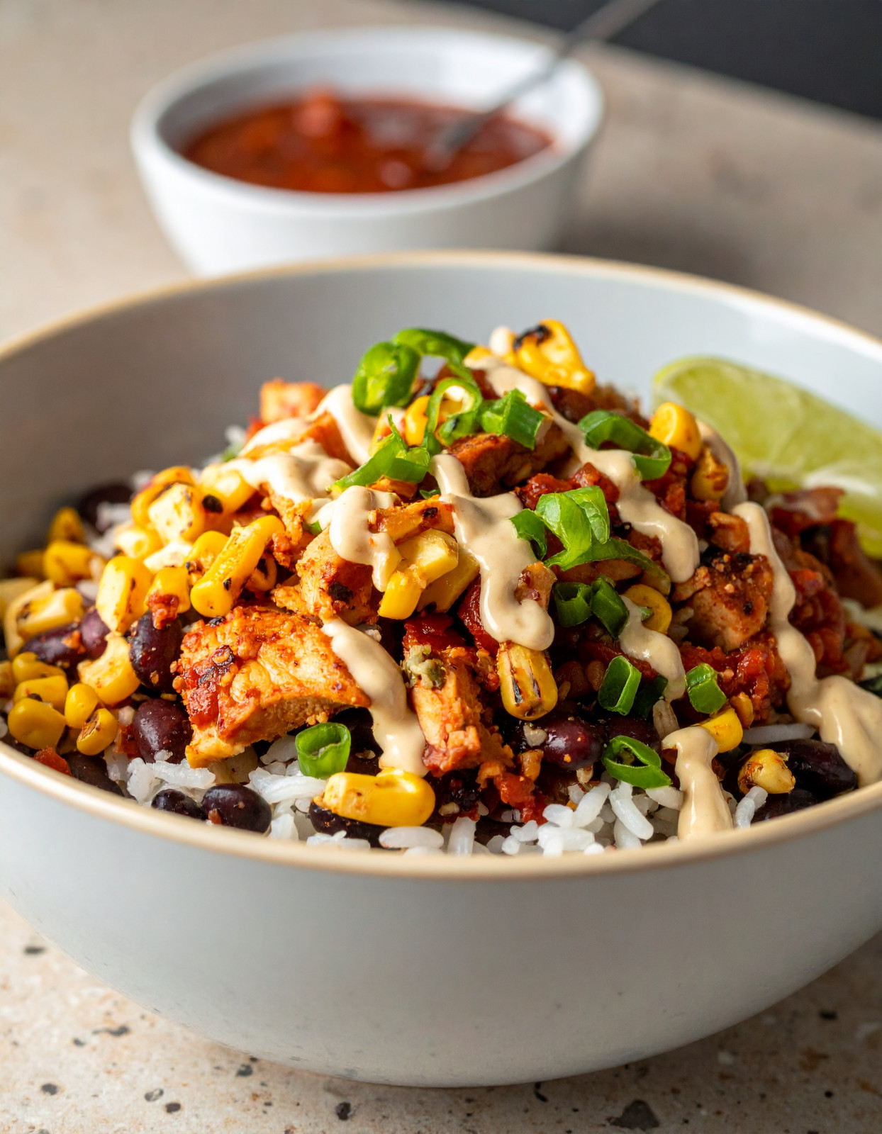 Smoky Salsa Chicken & Black Bean Rice Bowls