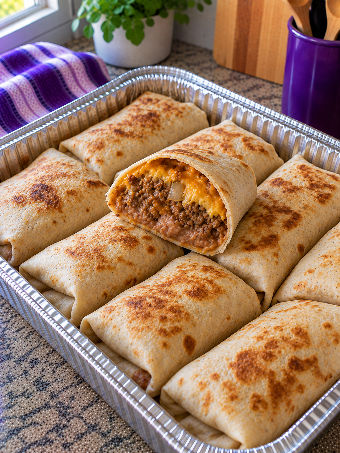 Beef Bean and Cheese Burritos