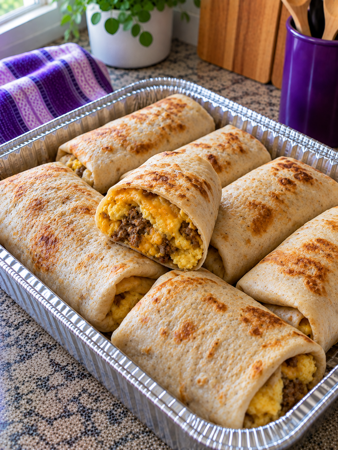 Sausage Egg and Cheese Breakfast Burritos