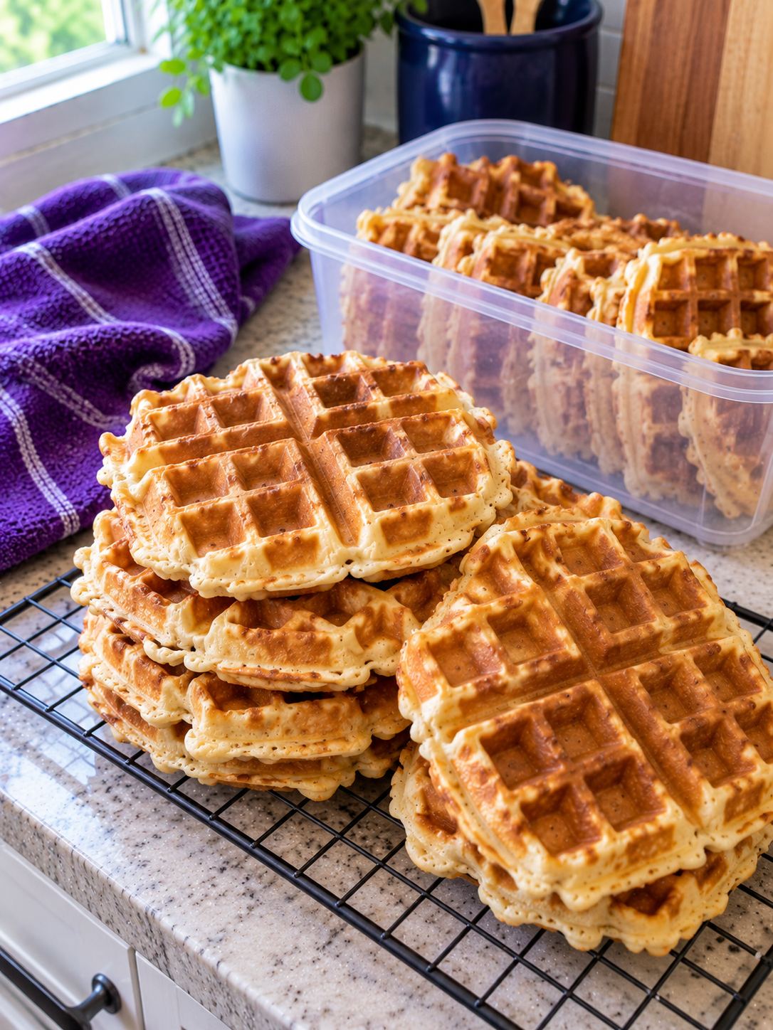 Homemade freezer waffles