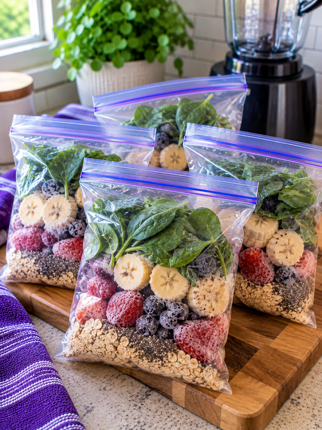 Healthy smoothie freezer packs