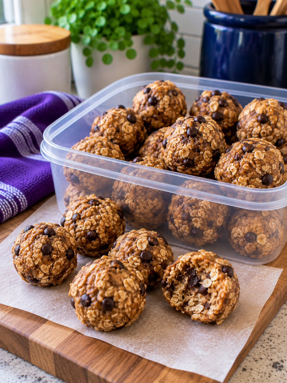 Peanut butter chocolate chip energy bites