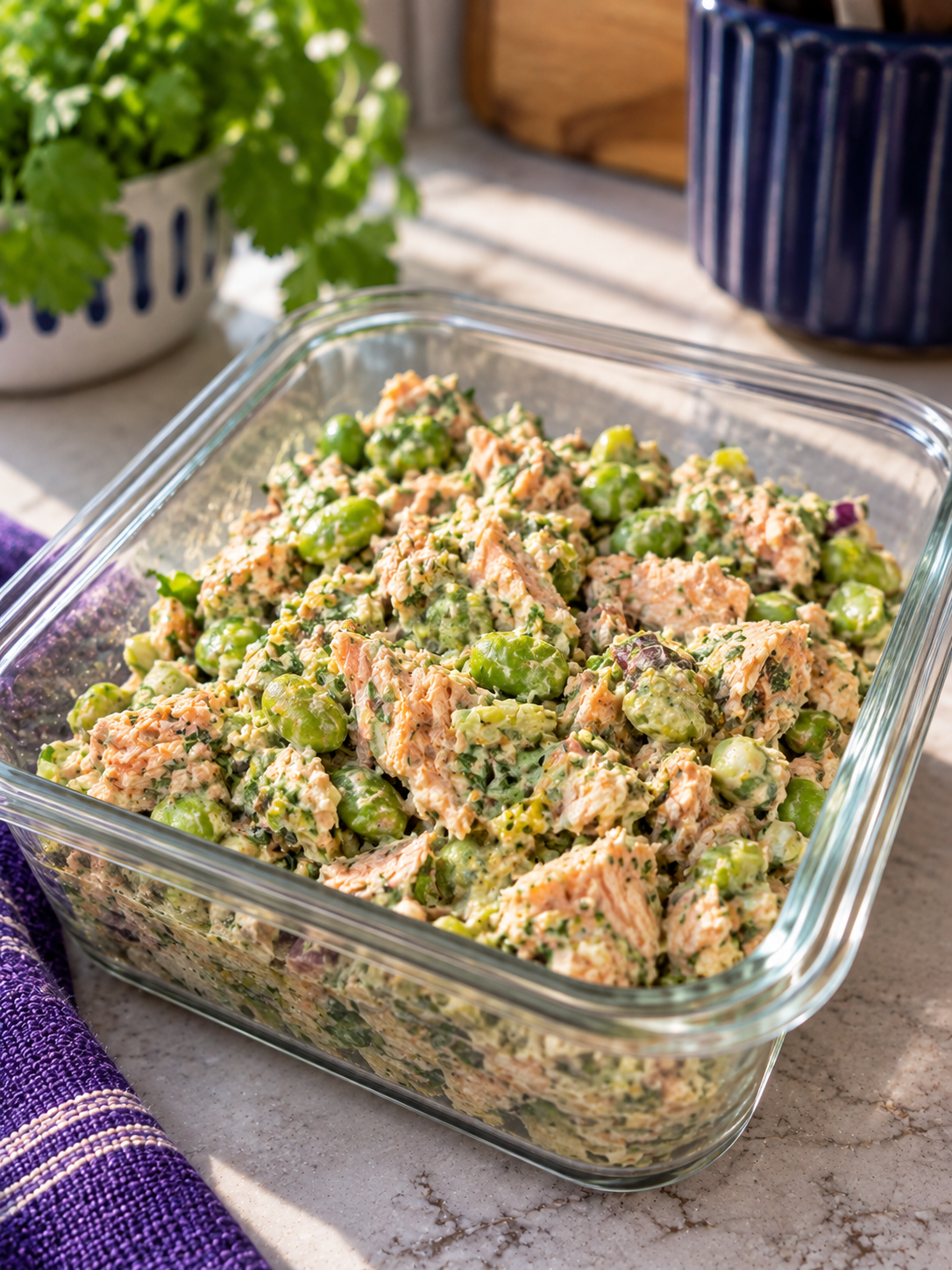 Cilantro Edamame Salmon Salad