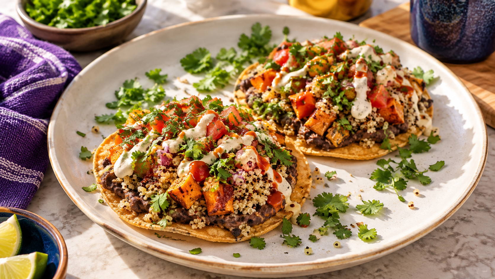 $5 Smashed Bean and Potato Tostadas