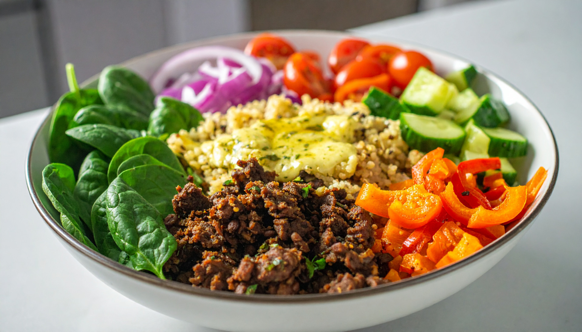 Mediterranean Beef & Lentil Power Bowls