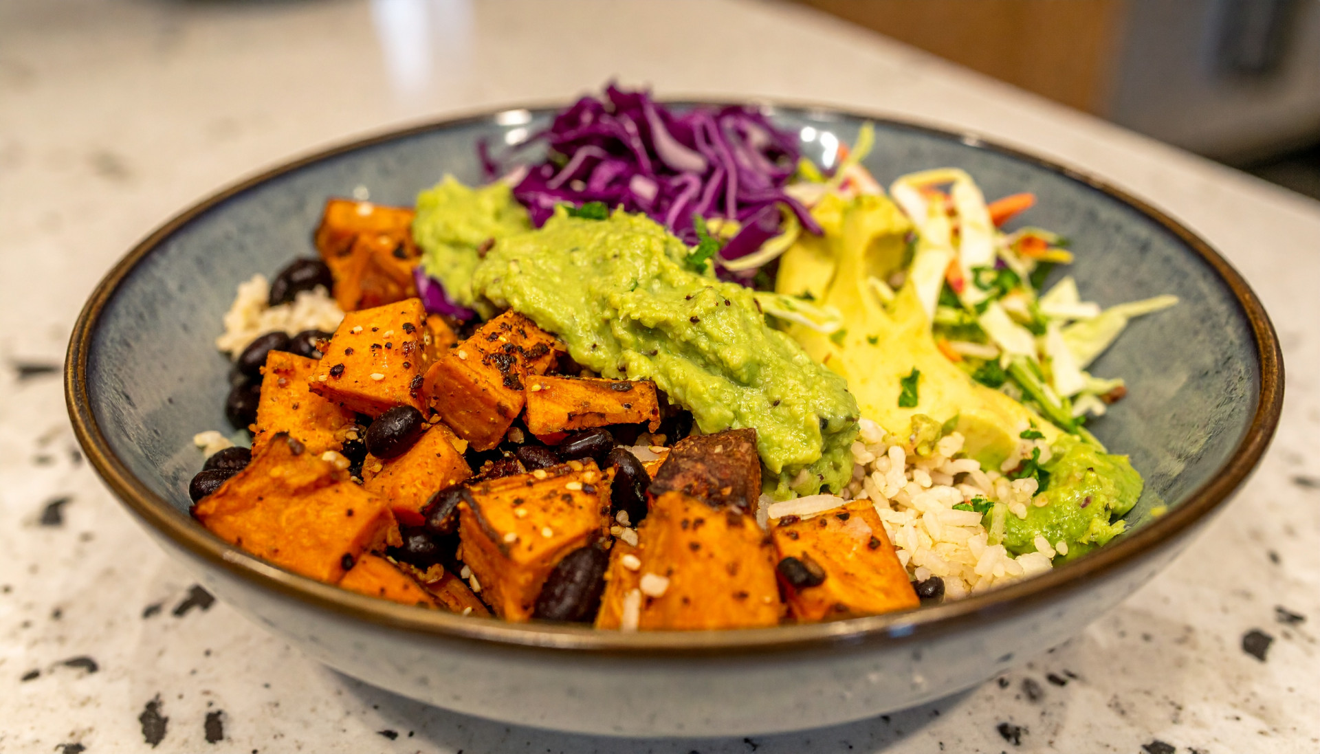 Chipotle Sweet Potato & Black Bean Bowls with Avocado-Lime Crema