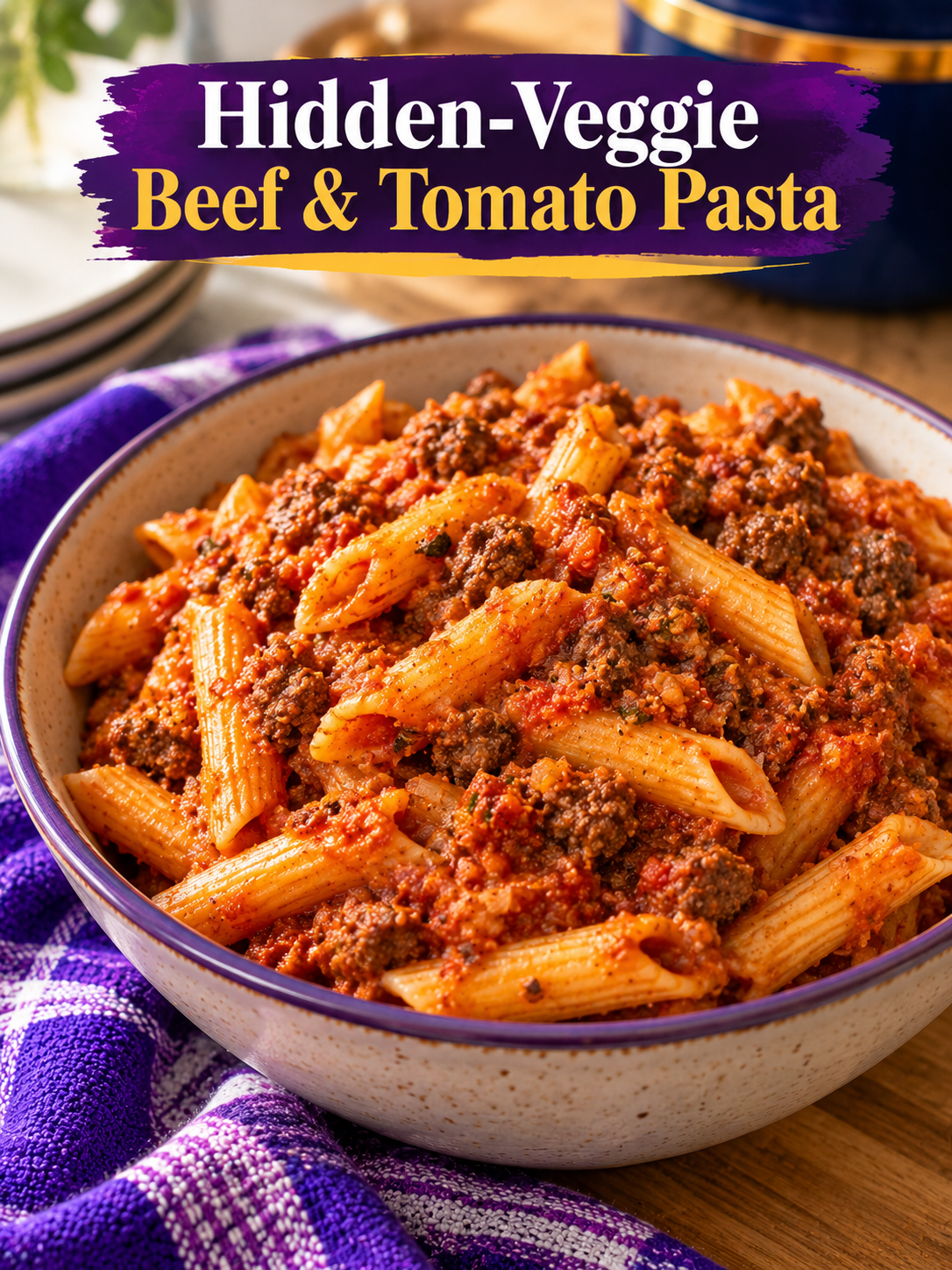 Hidden Veggie Beef and Tomato Pasta