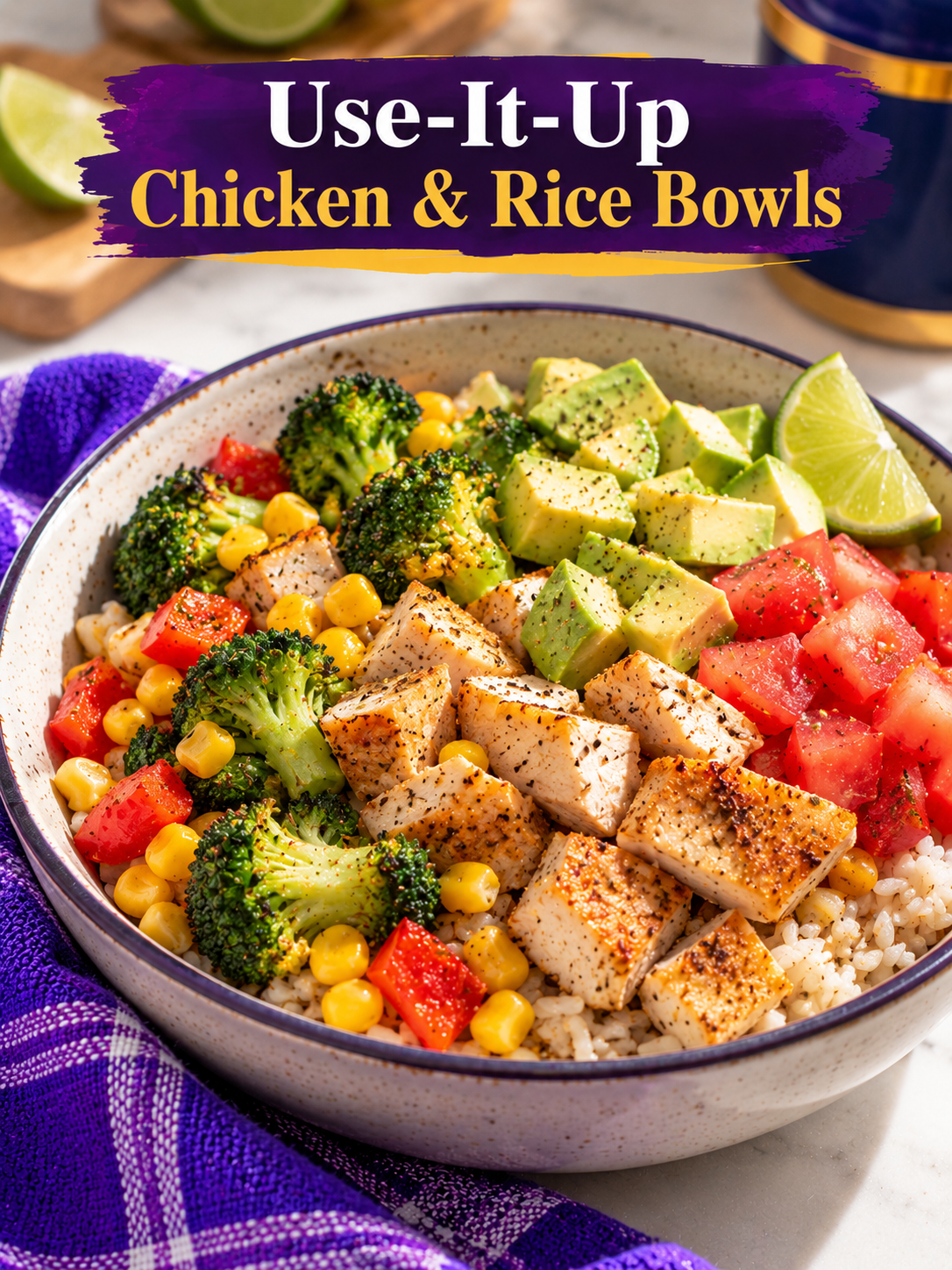 Use It Up Chicken and Rice Bowls