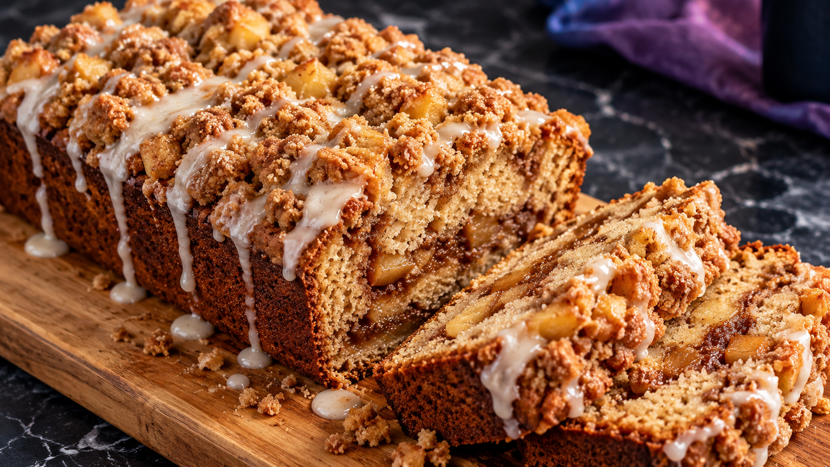 Brown Butter Apple Coffee Cake Loaf