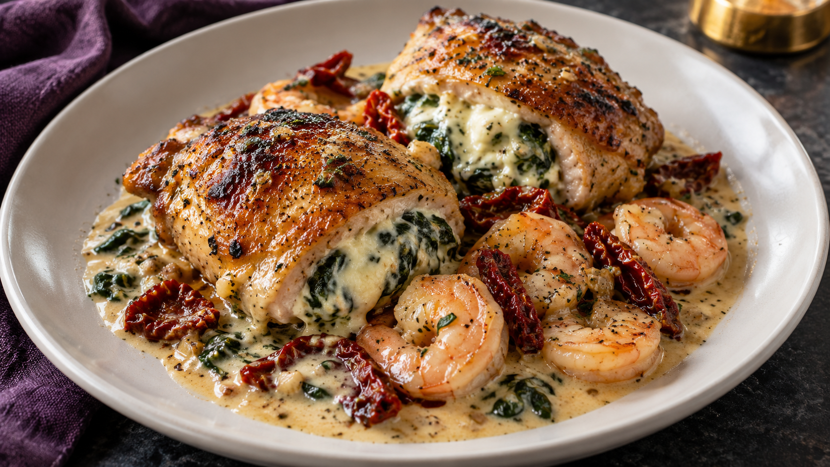 Keto Tuscan Stuffed Chicken Thighs