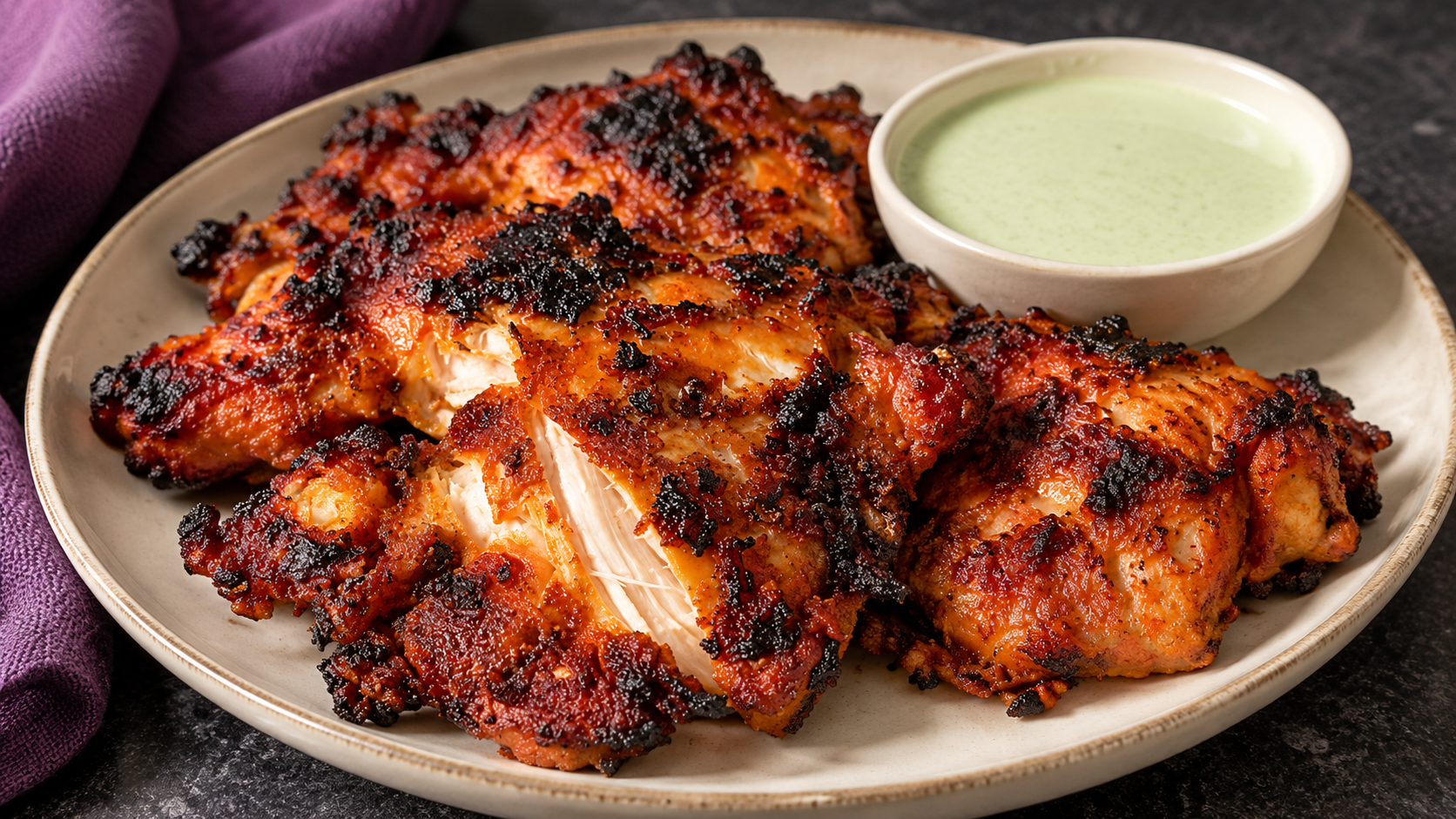 Tomato-Baked Chicken with Cilantro Lime Sauce