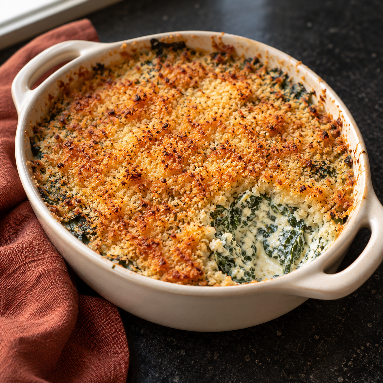 Parmesan Crusted Spinach Dip
