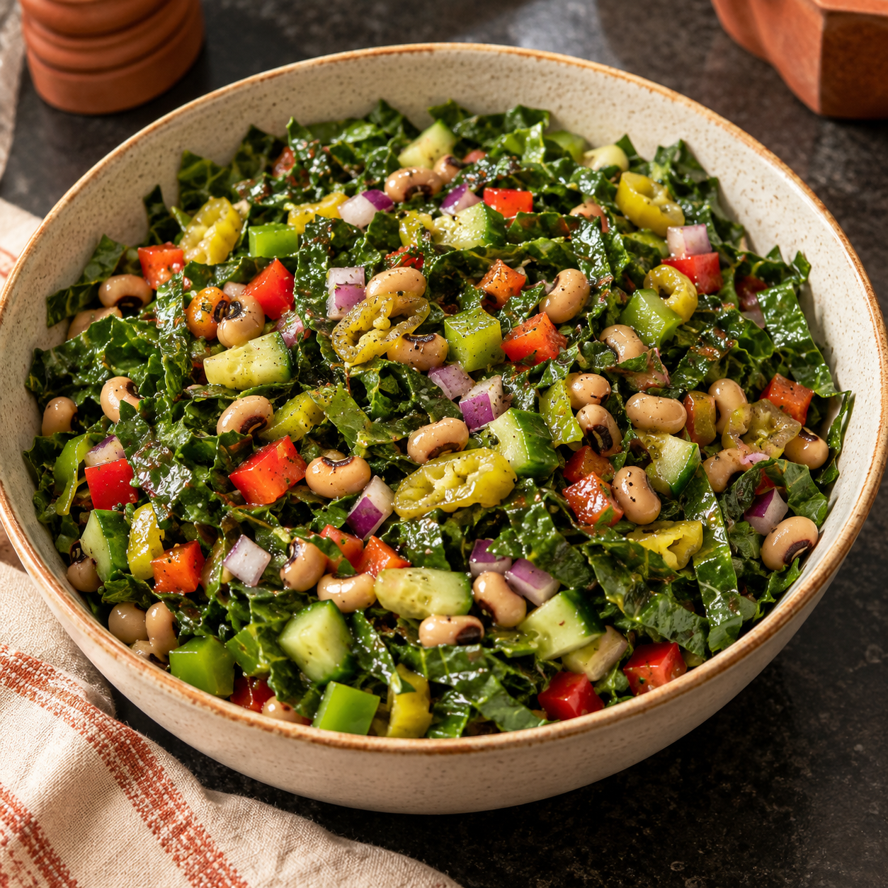 Black Eyed Pea & Collard Green Salad