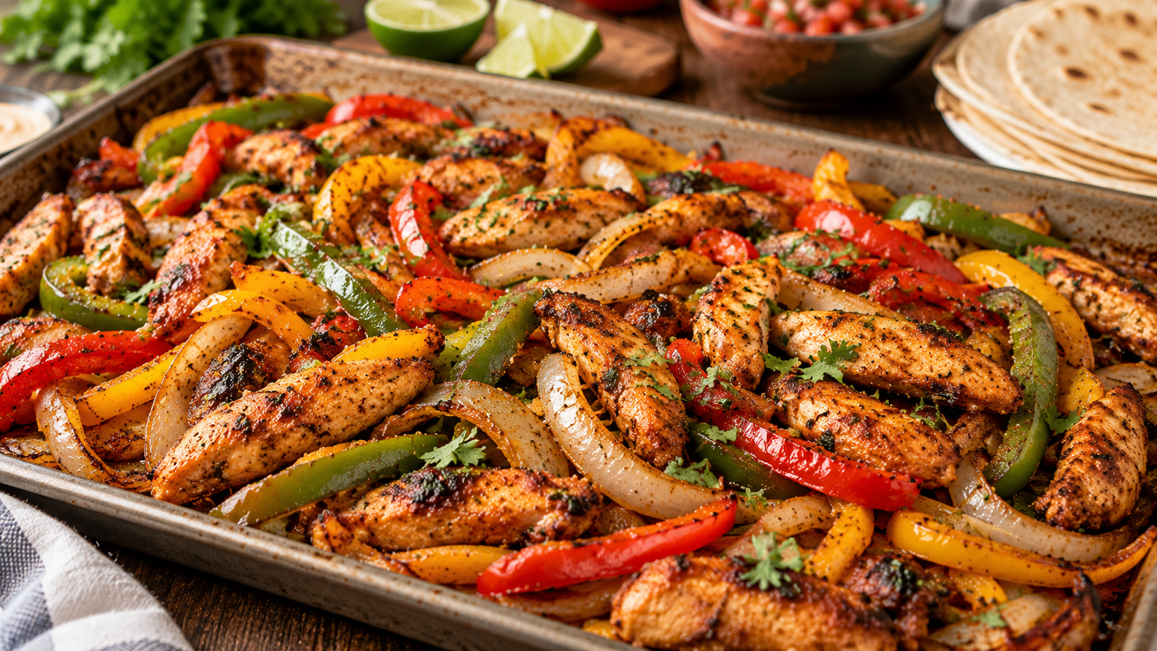 30-Minute Sheet-Pan Chicken Fajitas