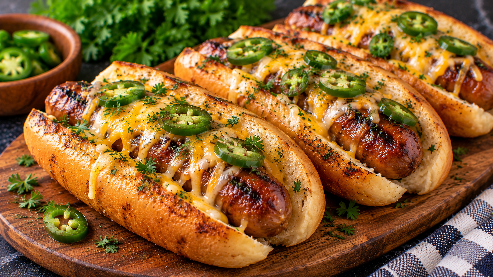 Grilled Cheesy Sausage Dogs