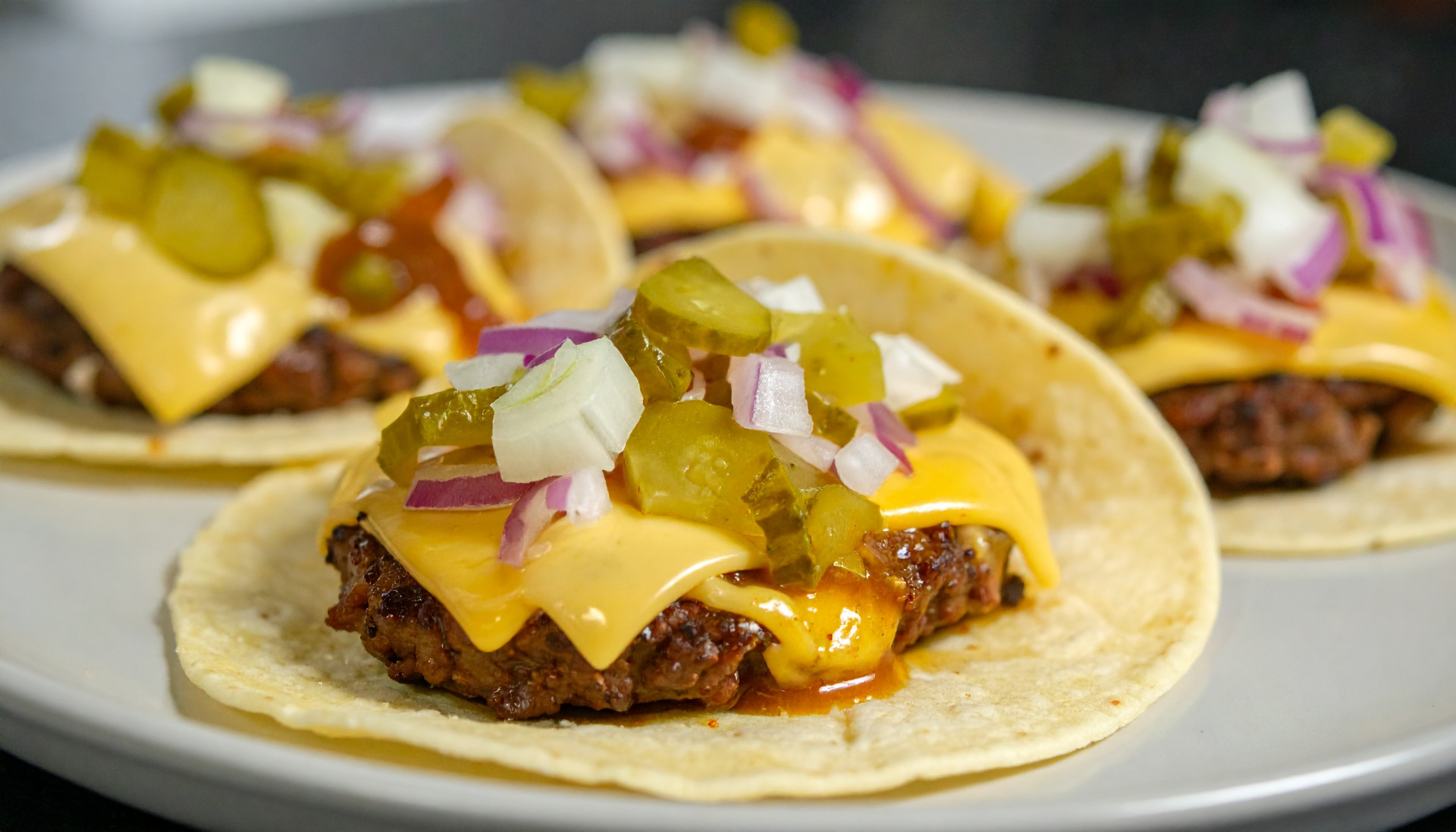 Smash Burger Tacos with Special Sauce