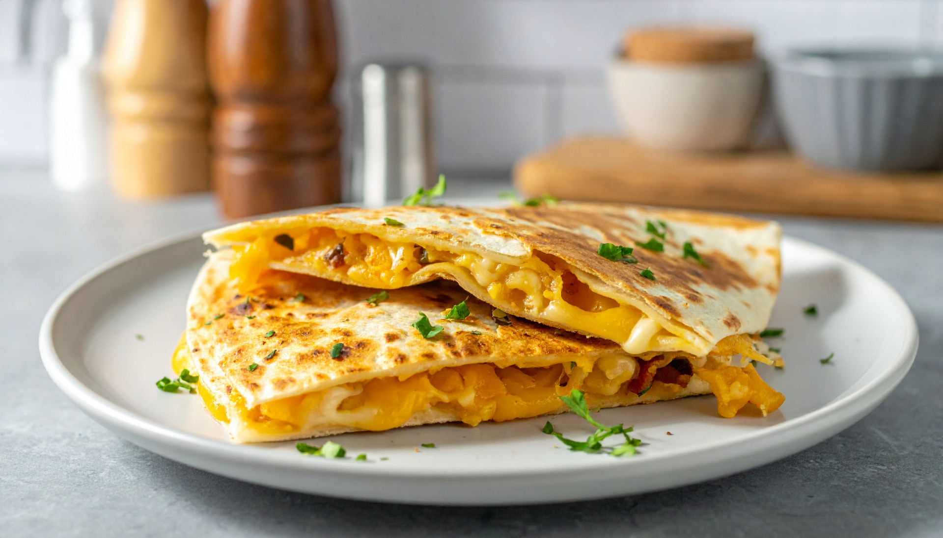 Cheesy Breakfast Quesadilla Pockets