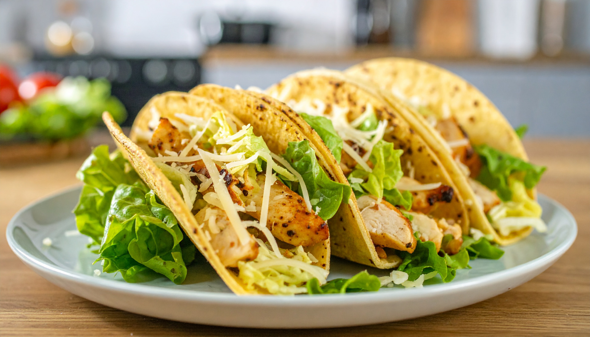 Chicken Caesar Smash Tacos