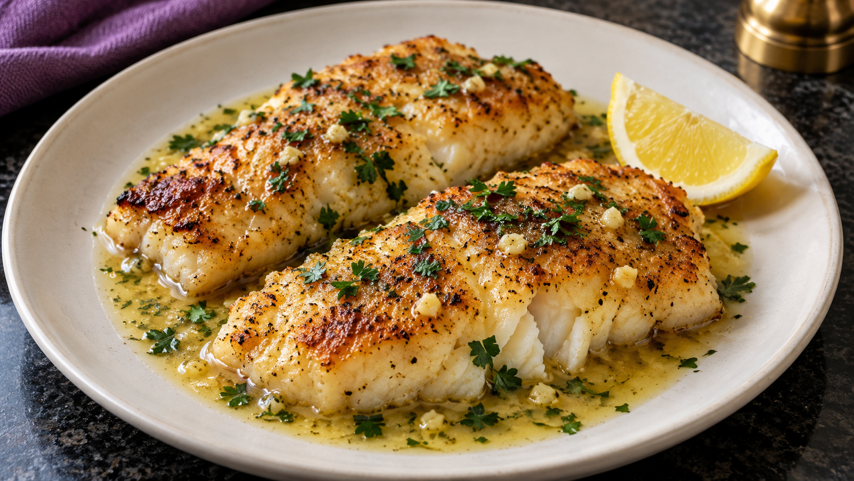 Pan-Fried Cod with Lemon Butter Sauce
