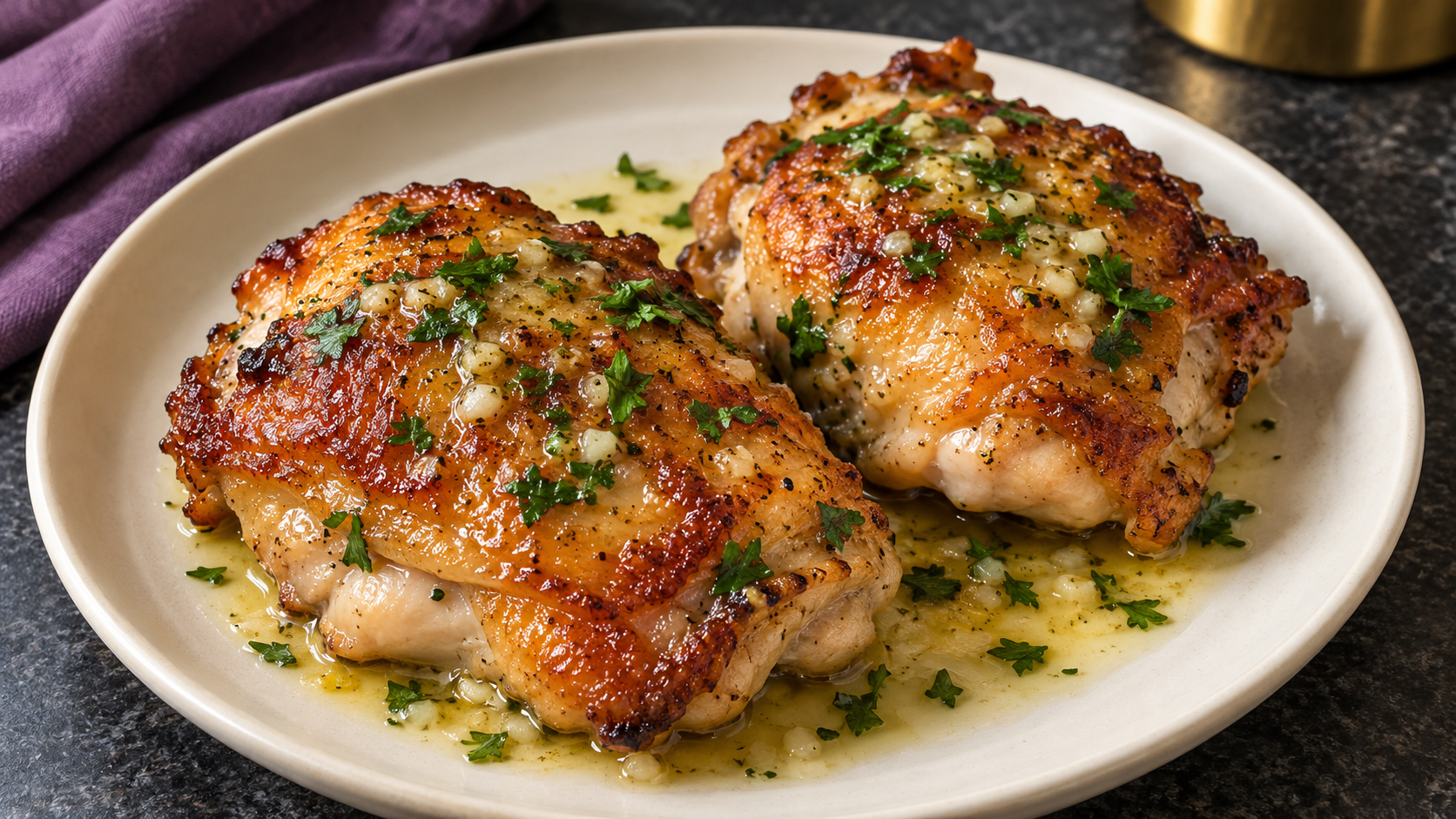 Sugar Free Air Fryer Garlic Butter Chicken Thighs
