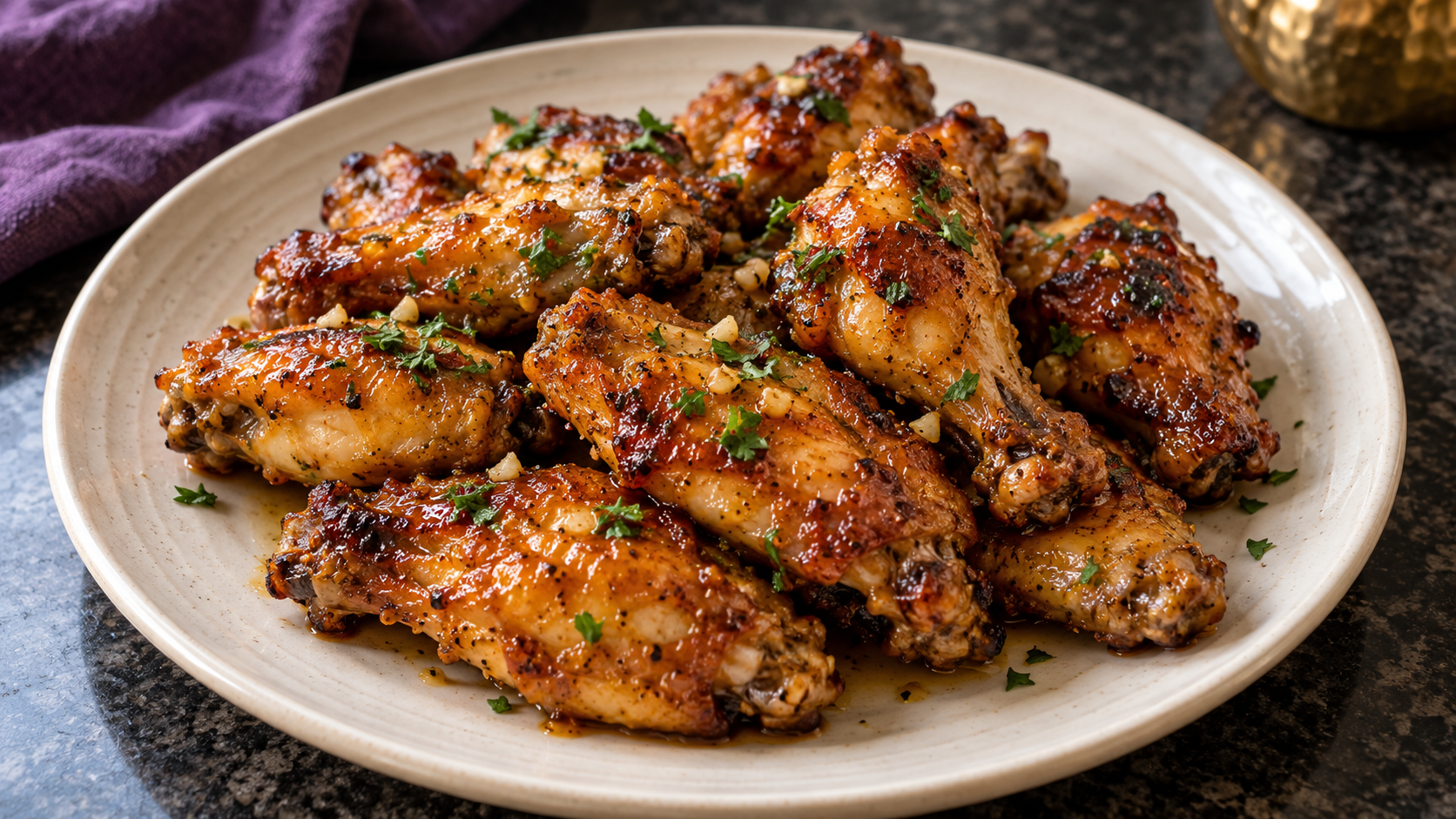 Bourbon Garlic Wings Recipe
