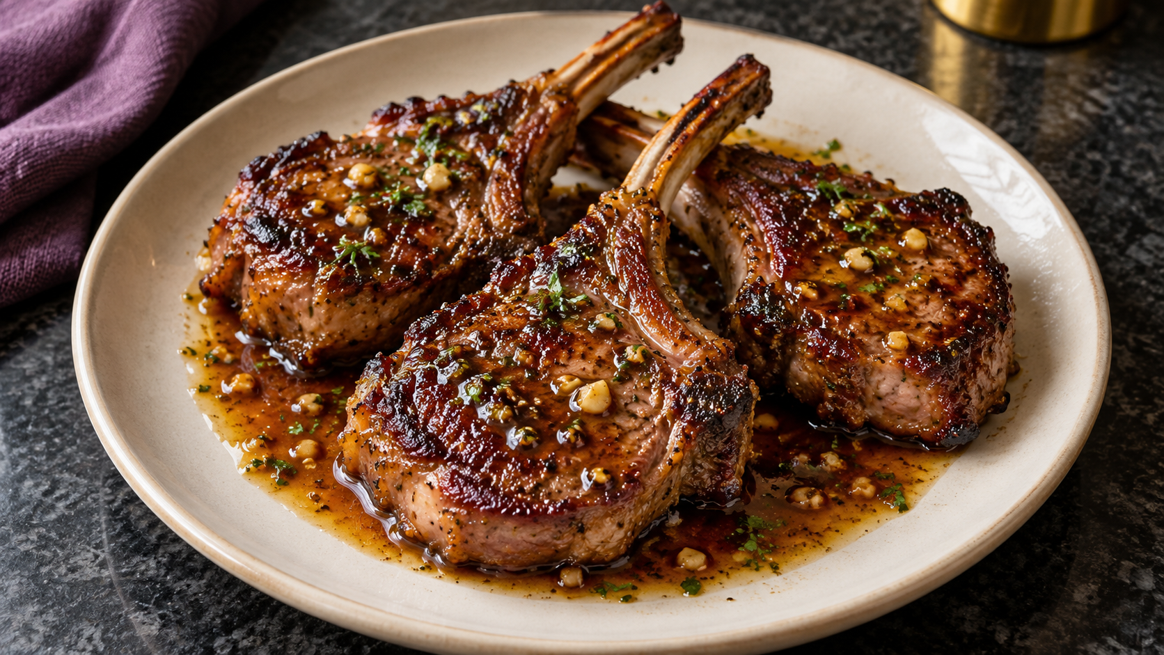 Lemon Honey Garlic Lamb Chops