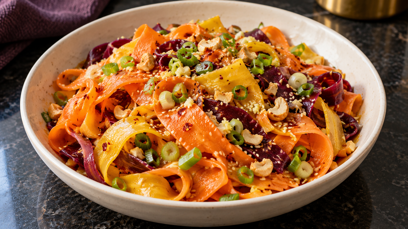 Raw Carrot Ribbon Salad