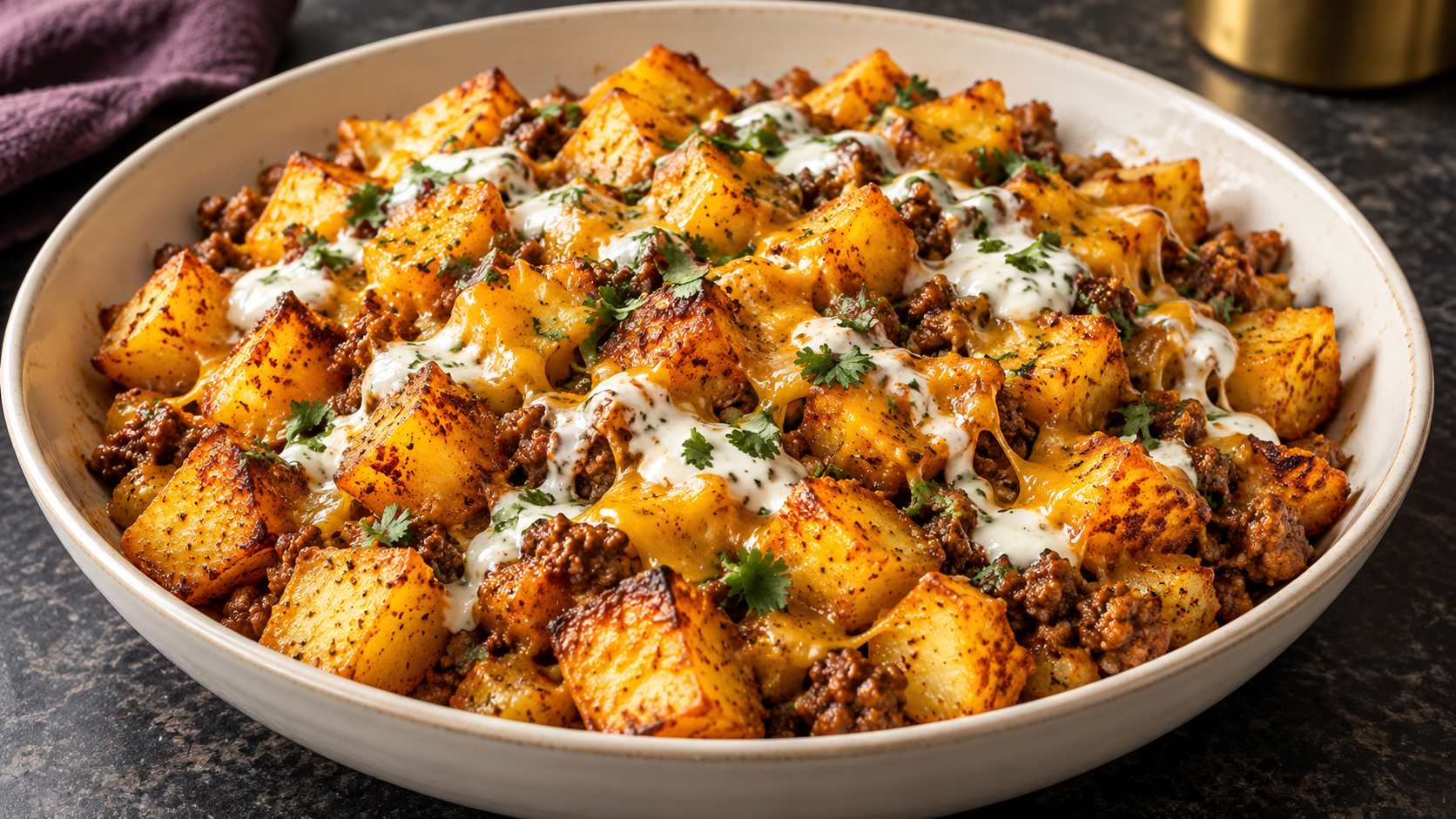 Cheesy Taco Potato Skillet